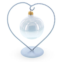 Load image into Gallery viewer, Heart-Shaped Twisted Silver Metal Ornament Display Stand 6.2 Inches (Poland)