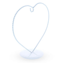 Load image into Gallery viewer, Heart-Shaped Twisted White Painted Metal Ornament Display Stand 6.2 Inches (Poland)