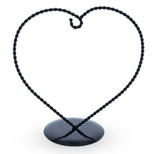 Load image into Gallery viewer, Heart-Shaped Twisted Black Painted Metal Ornament Display Stand 6.2 Inches (Poland)