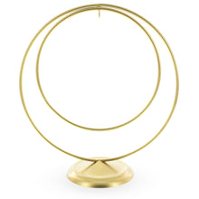 Load image into Gallery viewer, Contemporary Double Circle Gold Metal Ornament Display Stand 8.2 Inches (Poland)