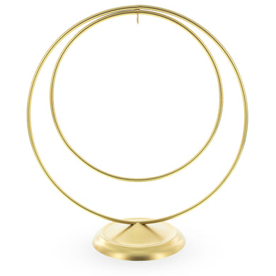 Contemporary Double Circle Gold Metal Ornament Display Stand 8.2 Inches (Poland)