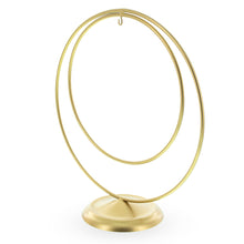 Load image into Gallery viewer, Contemporary Double Circle Gold Metal Ornament Display Stand 8.2 Inches (Poland)