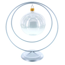 Load image into Gallery viewer, Contemporary Double Circle Silver Metal Ornament Display Stand 8.2 Inches (Poland)