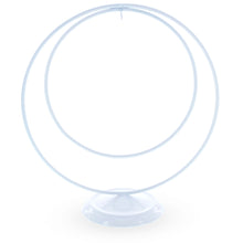 Load image into Gallery viewer, Contemporary Double Circle White Painted Metal Ornament Display Stand 8.2 Inches (Poland)
