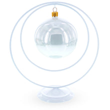 Load image into Gallery viewer, Contemporary Double Circle White Painted Metal Ornament Display Stand 8.2 Inches (Poland)