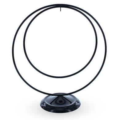 Contemporary Double Circle Black Painted Metal Ornament Display Stand 8.2 Inches (Poland)
