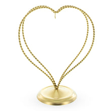 Load image into Gallery viewer, Double Wire Heart Twisted Gold Metal Ornament Display Stand 7.8 Inches (Poland)
