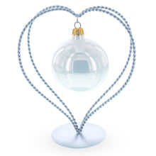 Load image into Gallery viewer, Double Wire Heart Twisted Silver Metal Ornament Display Stand 7.8 Inches (Poland)