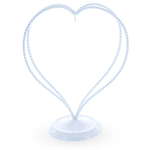 Load image into Gallery viewer, Double Wire Heart Twisted White Paint Metal Ornament Display Stand 7.8 Inches (Poland)