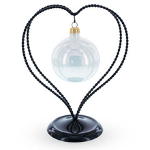 Load image into Gallery viewer, Double Wire Heart Twisted Black Paint Metal Ornament Display Stand 7.8 Inches (Poland)