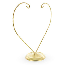 Load image into Gallery viewer, Open-Top Heart Twisted Gold Metal Ornament Display Stand 9 Inches (Poland)