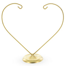 Load image into Gallery viewer, Open-Top Heart Twisted Gold Metal Ornament Display Stand 9 Inches (Poland)