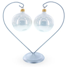 Load image into Gallery viewer, Open-Top Heart Twisted Silver Metal Ornament Display Stand 9 Inches (Poland)