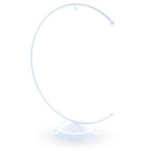 Load image into Gallery viewer, Crescent Moon Twisted White Painted Metal Ornament Display Stand 9 Inches (Poland)