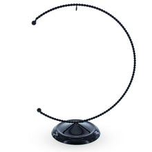 Load image into Gallery viewer, Crescent Moon Twisted Black Painted Metal Ornament Display Stand 9 Inches (Poland)