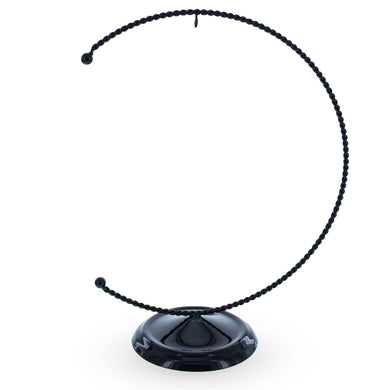 Crescent Moon Twisted Black Painted Metal Ornament Display Stand 9 Inches (Poland)