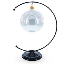 Load image into Gallery viewer, Crescent Moon Twisted Black Painted Metal Ornament Display Stand 9 Inches (Poland)