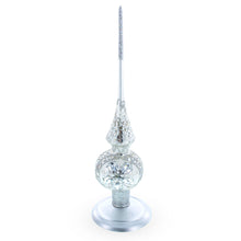 Load image into Gallery viewer, Upright Silver Metal Christmas Tree Topper Finial Stand Display Stand 7.2 Inches (Poland)