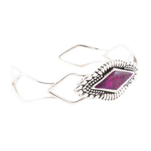 Load image into Gallery viewer, Anemone Purple Turquoise and Sterling Silver Cuff Bracelet