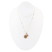 Load image into Gallery viewer, Aquarius - Zodiac Purple Amethyst Golden Charm Necklace