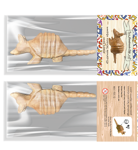 Wooden Musical Armadillo Whistle  Instrument