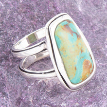 Load image into Gallery viewer, Art Blue Turquoise and Sterling Silver Statement Ring