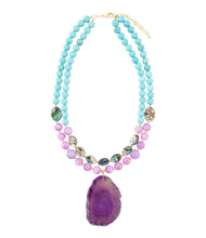 Load image into Gallery viewer, Aruba Purple Jade Statement Pendant Necklace