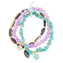 Load image into Gallery viewer, Aruba Blue and Purple Stretch Bracelet Set