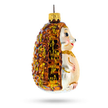 Load image into Gallery viewer, Woodland Hedgehog Glass Christmas Ornament