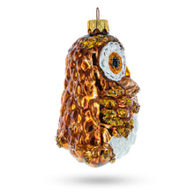 Load image into Gallery viewer, Wise Owl Playing Harmonica Glass Christmas Ornament