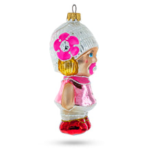 Load image into Gallery viewer, Toddler Girl With Pacifier Glass Christmas Ornament