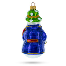 Load image into Gallery viewer, Snowman with Red Bow Tie Glass Christmas Ornament