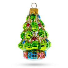 Load image into Gallery viewer, Tree Adorned with Golden Garland Glass Christmas Ornament