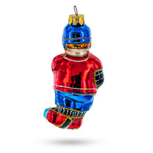 Load image into Gallery viewer, Hockey Player Glass Christmas Ornament