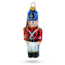 Load image into Gallery viewer, Retro Soldier Holding Rifle Glass Christmas Ornament