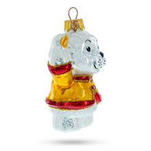Load image into Gallery viewer, Polar Bear Cub Waving Glass Christmas Ornament