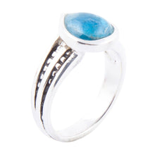 Load image into Gallery viewer, Astro Teardrop Blue Apatite and Sterling Silver Ring