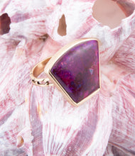 Load image into Gallery viewer, Athena Purple Turquoise Statement Golden Ring