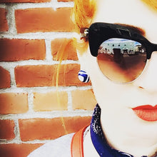 Load image into Gallery viewer, Rust Orange Matte Moonglow Retro Button Stud Earrings