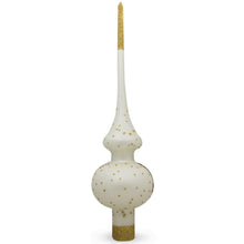 Load image into Gallery viewer, Santa on White Glass Christmas Tree Topper 11 Inches