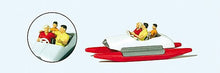 Load image into Gallery viewer, Preiser 10683 HO Scale Pedal Boat w/Family -- Set #2 (white, red)