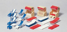 Load image into Gallery viewer, Preiser 17308 HO Scale Accessories -- Beach Chairs, Lounges &amp; Huts pkg(18)