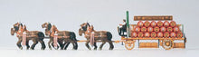 Load image into Gallery viewer, Preiser 30438 HO Scale Horse-Drawn Wagon -- Beer Wagon w/Horses Spatenbrau
