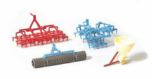 Load image into Gallery viewer, Preiser 17919 HO Scale Farm Implements -- Drag Disc, Harrow &amp; Manure Spreader