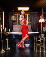 Load image into Gallery viewer, Flaming Cheetah Sheer Crew Sock