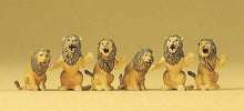 Load image into Gallery viewer, Preiser 20381 HO Scale Animals -- Performing Lions - Seated pkg(6)