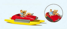 Load image into Gallery viewer, Preiser 10684 HO Scale Pedal Boat w/Couple -- Red, Yellow
