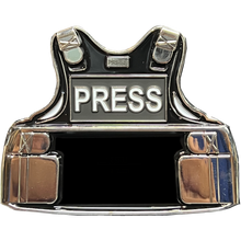 Load image into Gallery viewer, BL17-021 PRESS photographer Camera Man Video Outer Carrier Vest Challenge Coin CNN Fox News BBC MSNBC