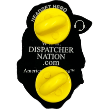 Load image into Gallery viewer, EL13-021 Headset Hero Thin Gold Line Line pin american flag yellow 911 Emergency Dispatcher Trucker pins