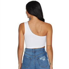 Load image into Gallery viewer, USF White One Shoulder Top